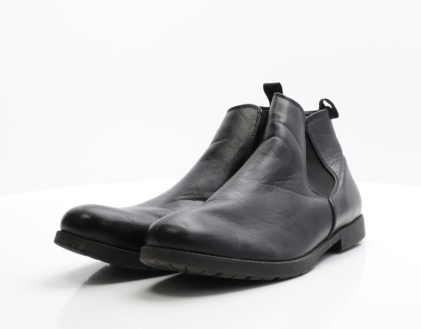 Beckett Mens Black  Faux Leather Chelsea Boot UK 11 11