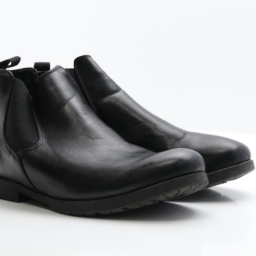 Beckett Mens Black  Faux Leather Chelsea Boot UK 11 11