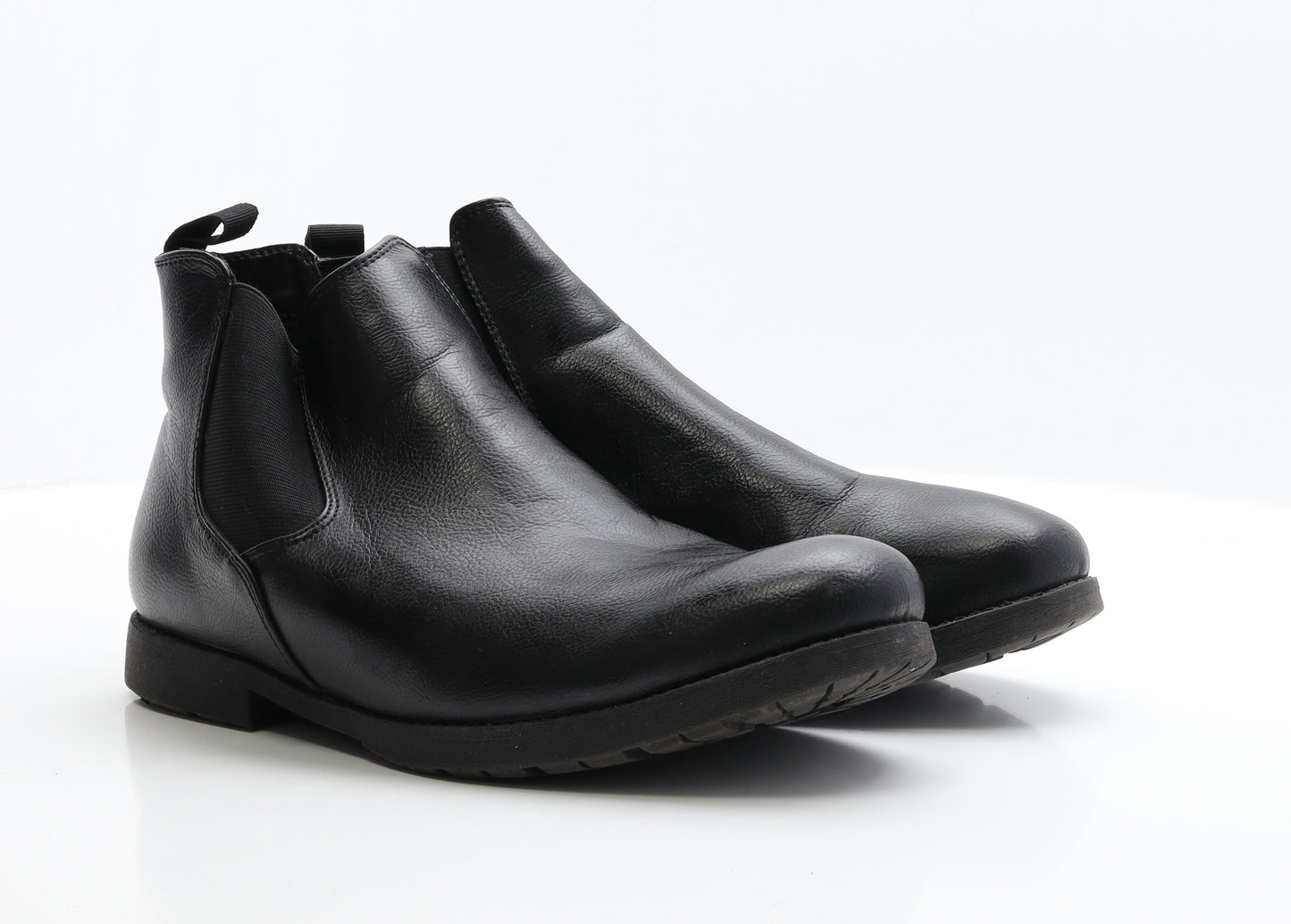 Beckett Mens Black  Faux Leather Chelsea Boot UK 11 11