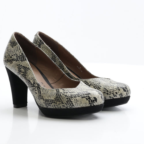 FootGlove Womens Multicoloured Animal Print Leather Court Heel UK 5 EUR 38