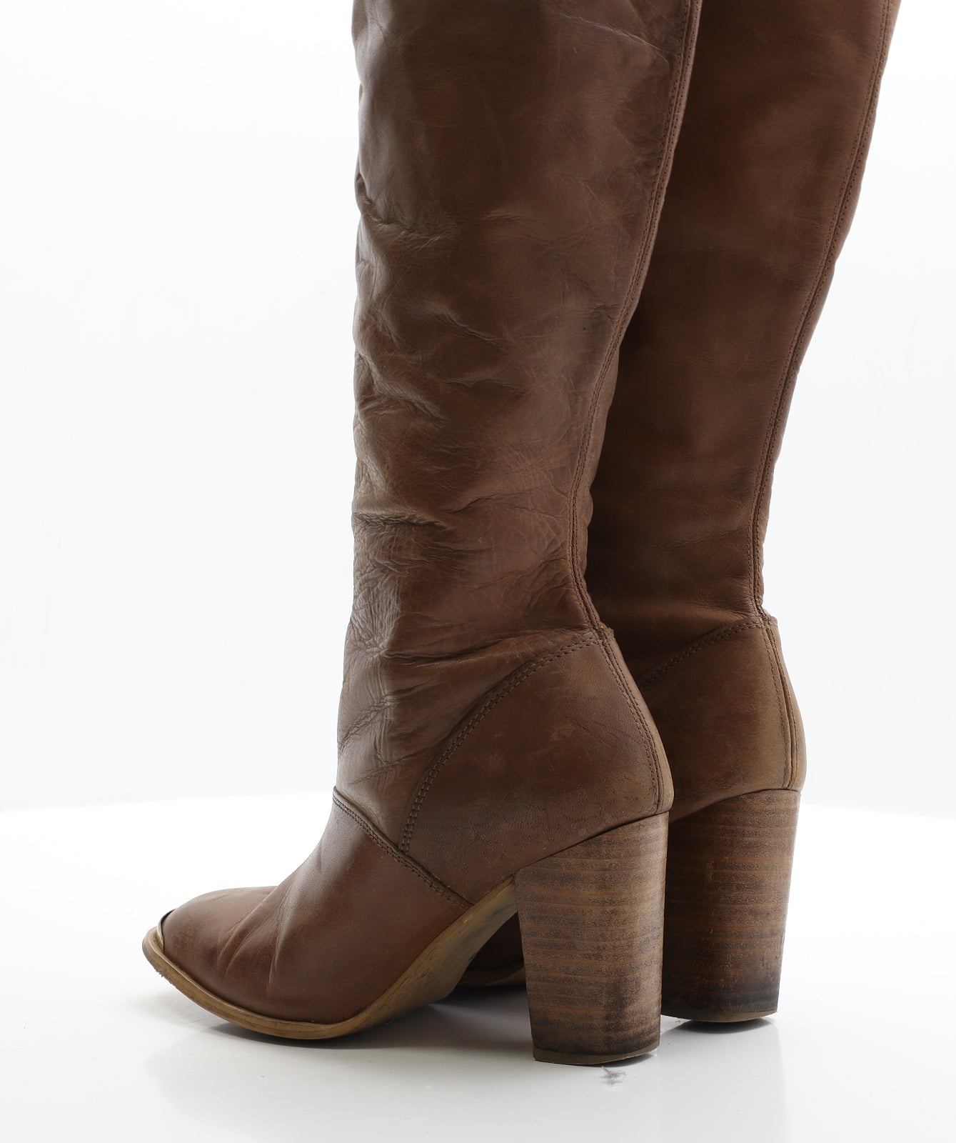 Preworn Womens Brown  Polyester Bootie Boot UK 6 EUR 39