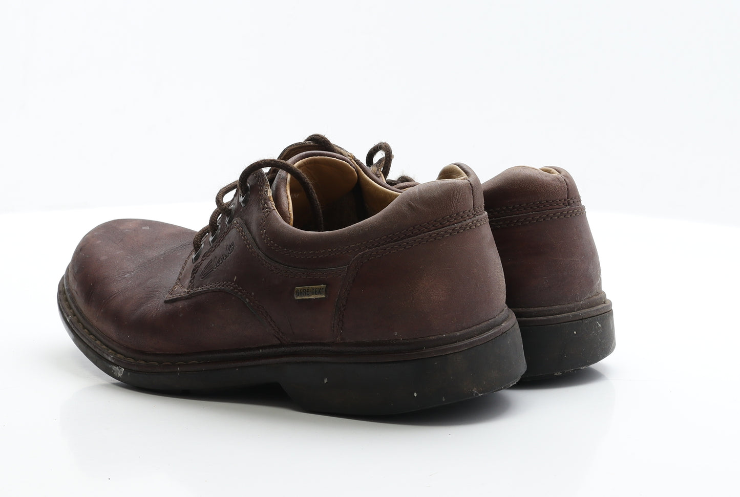 Clarks Mens Brown  Faux Leather Oxford Casual UK 8.5 8.5   - Active Wear