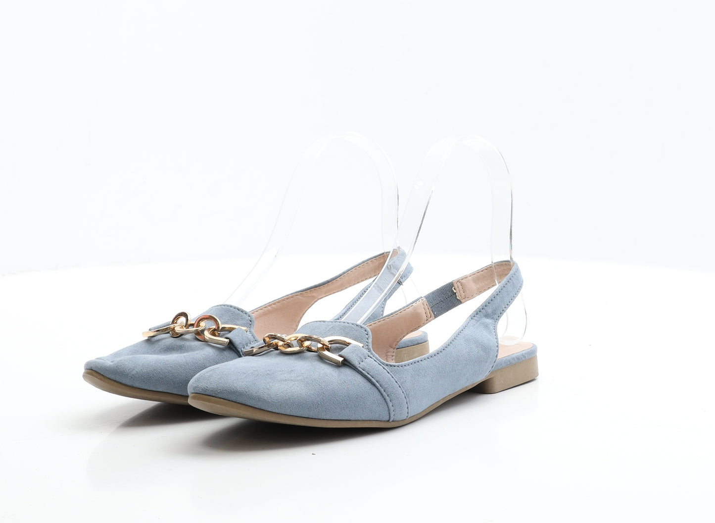 Peacocks Womens Blue  Faux Suede Strappy Flat UK 6 38