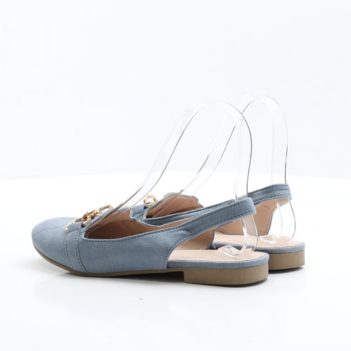 Peacocks Womens Blue  Faux Suede Strappy Flat UK 6 38