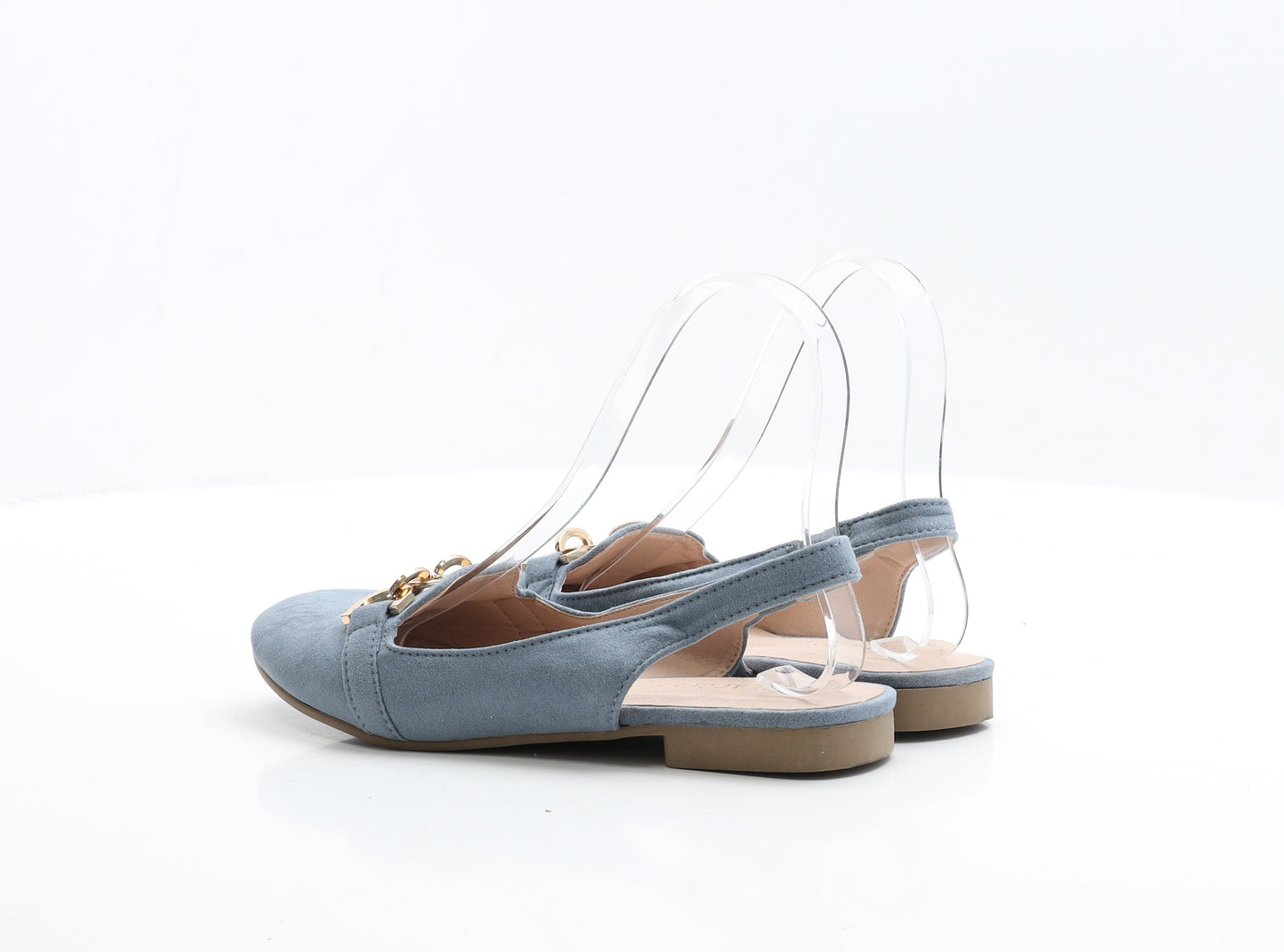 Peacocks Womens Blue  Faux Suede Strappy Flat UK 6 38