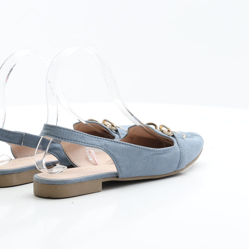 Peacocks Womens Blue  Faux Suede Strappy Flat UK 6 38