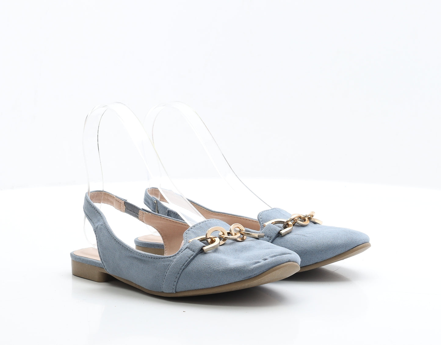 Peacocks Womens Blue  Faux Suede Strappy Flat UK 6 38