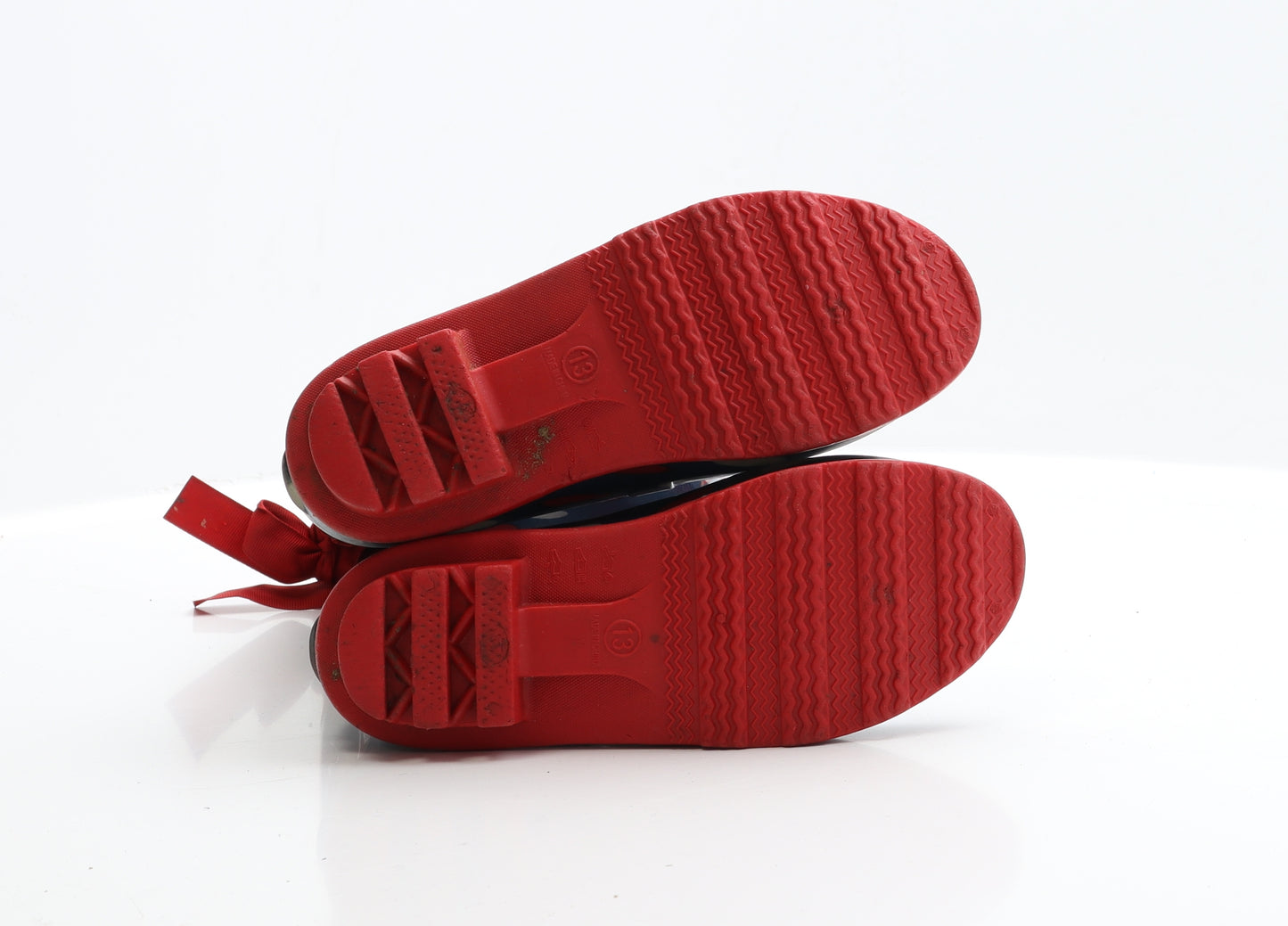 Preworn Girls Blue Polka Dot Rubber Wellies Boot UK 13 13