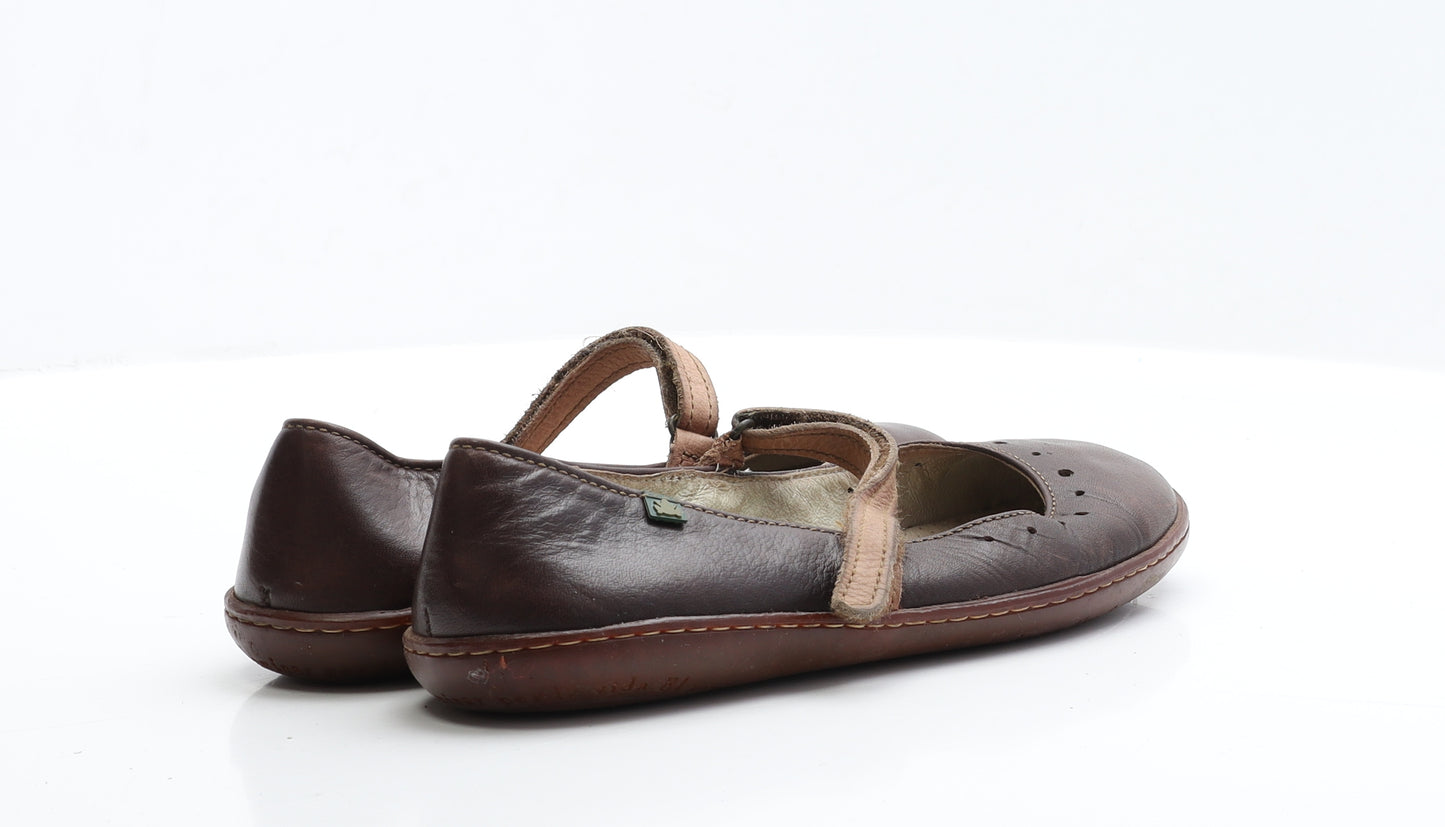 El naturea Lista Womens Brown  Leather Flat  UK 5 38