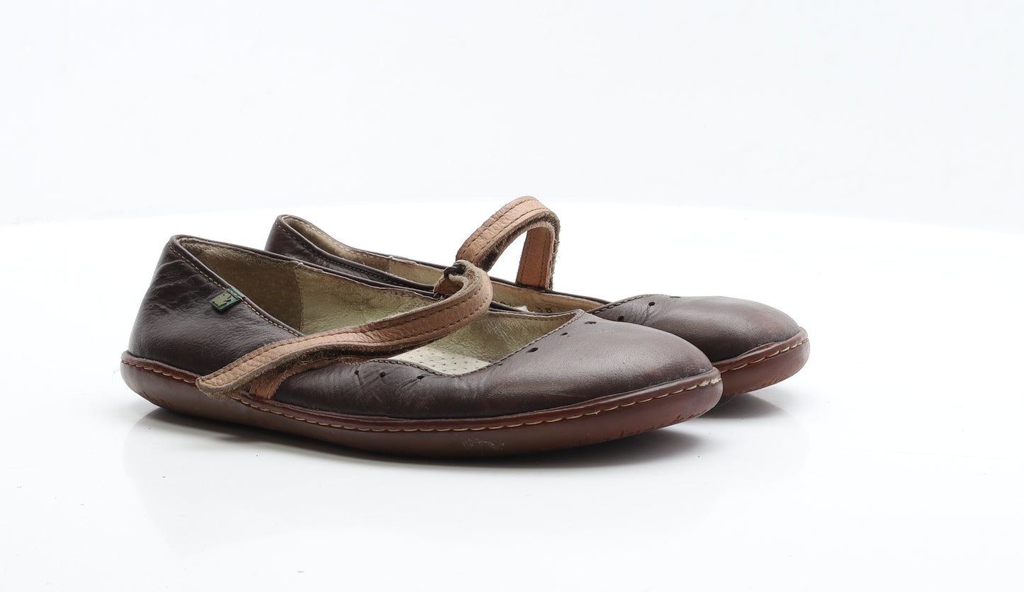 El naturea Lista Womens Brown  Leather Flat  UK 5 38