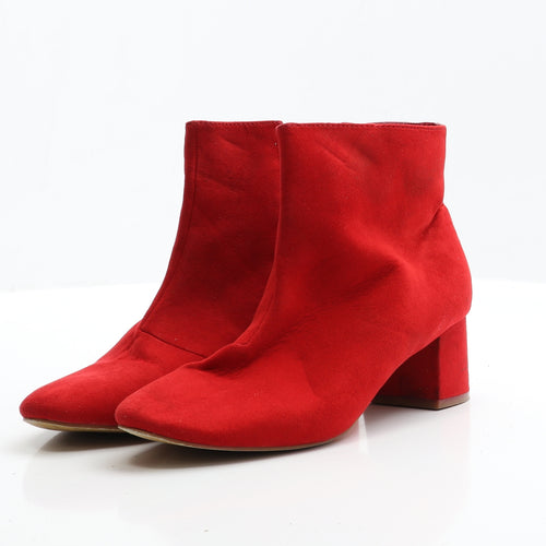 Matalan Womens Red  Faux Suede Bootie Boot UK 5 EUR 38