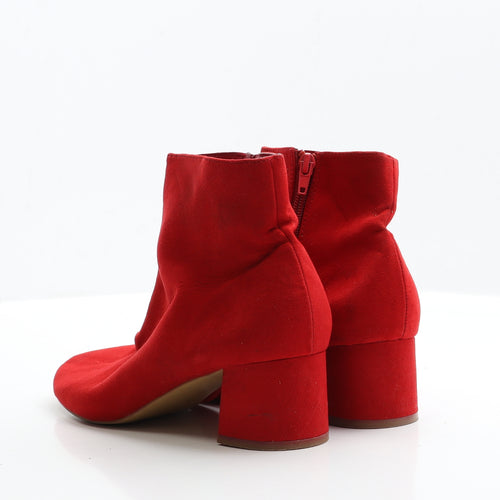 Matalan Womens Red  Faux Suede Bootie Boot UK 5 EUR 38