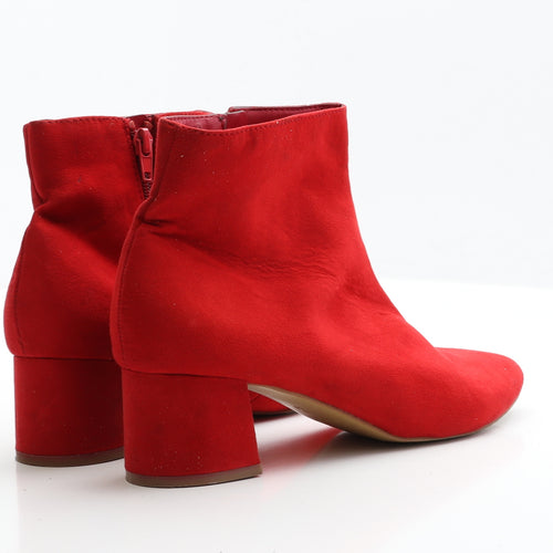 Matalan Womens Red  Faux Suede Bootie Boot UK 5 EUR 38