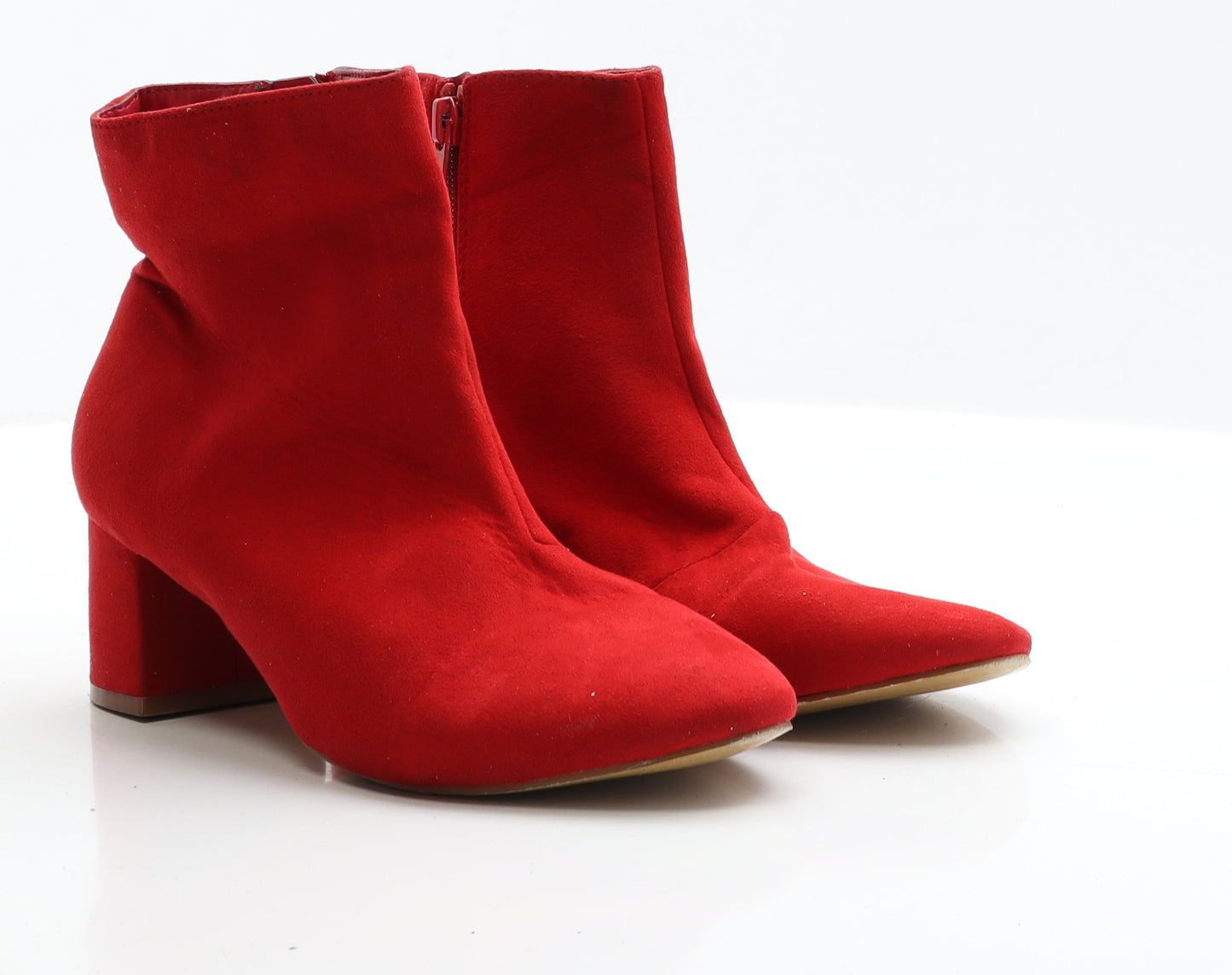 Matalan Womens Red  Faux Suede Bootie Boot UK 5 EUR 38