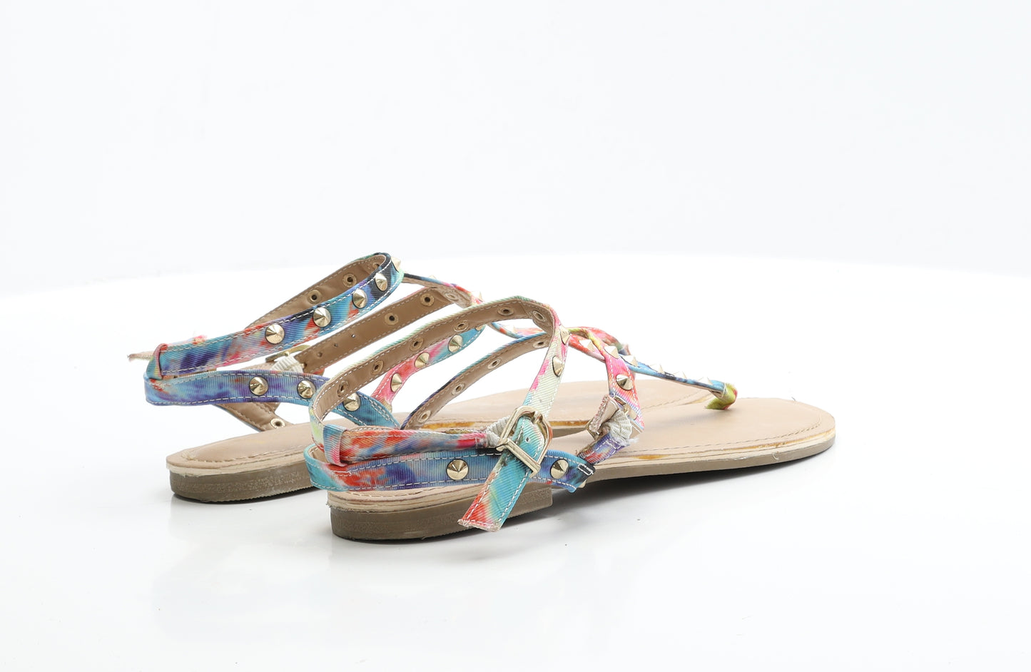 New Look Womens Multicoloured  Fabric Strappy Flat UK 6 39  - Wide Fit