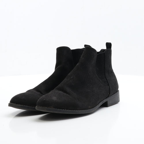 Primark Womens Black Faux Suede Chelsea Boot UK EUR 38 – Preworn