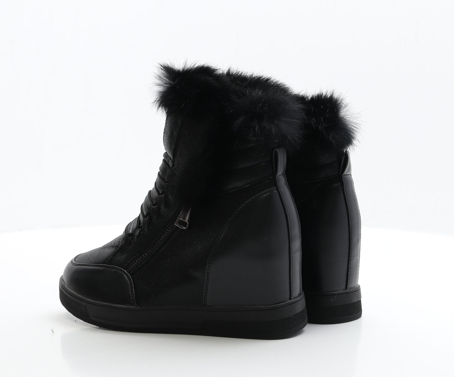 Preworn Womens Black  Polyester Bootie Boot UK 6 EUR 39