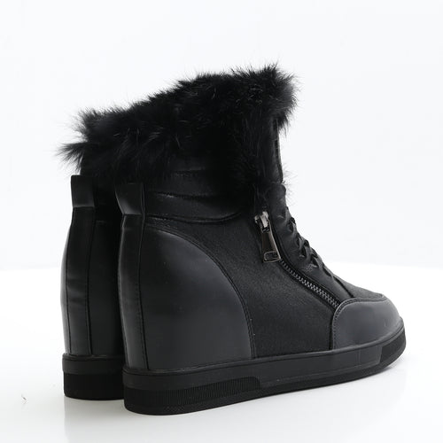 Preworn Womens Black  Polyester Bootie Boot UK 6 EUR 39