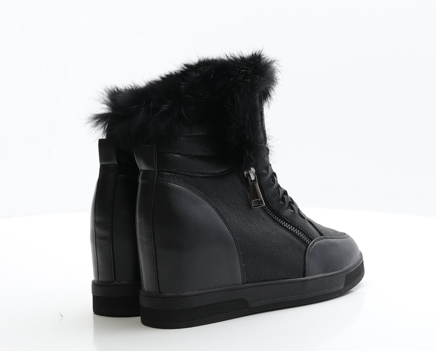 Preworn Womens Black  Polyester Bootie Boot UK 6 EUR 39