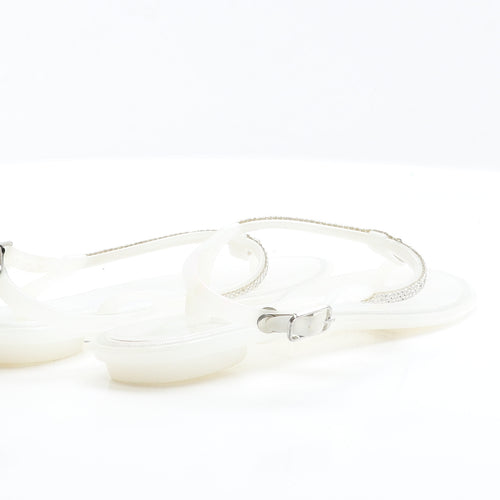 Primark Womens White  Rubber Thong Flat UK 5 38