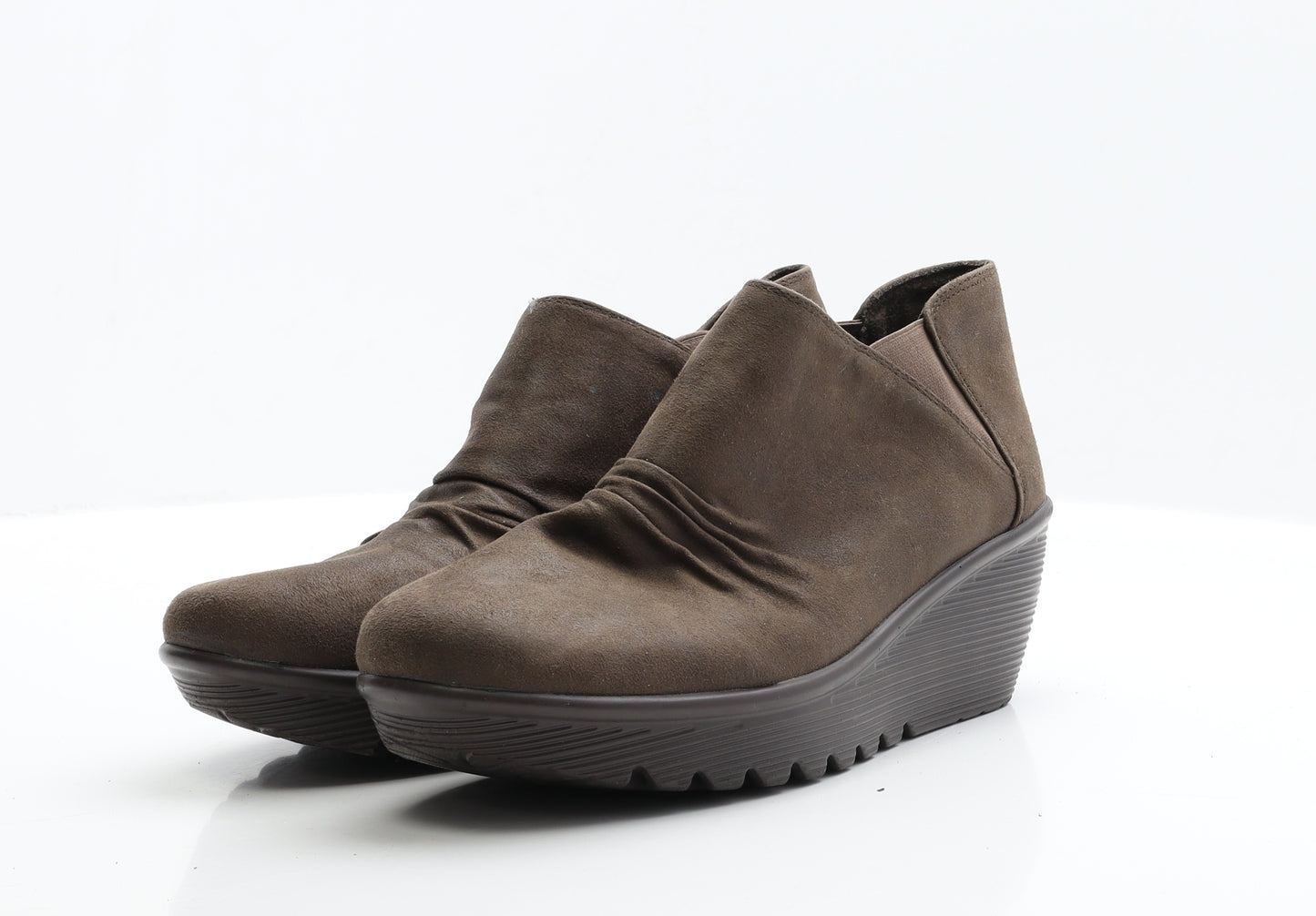 Preworn Womens Brown  Faux Suede Bootie Boot UK 7 EUR 40