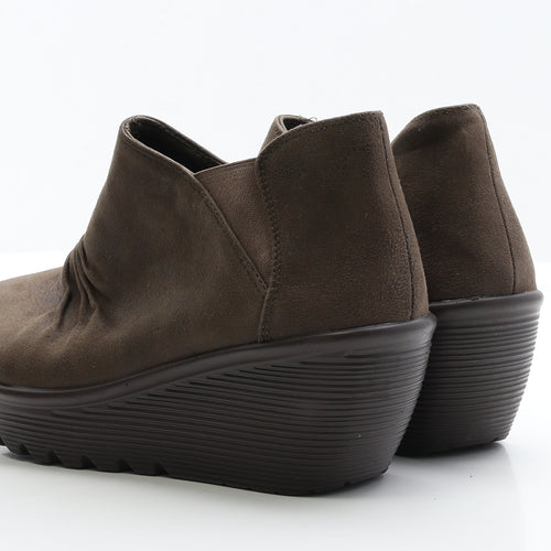 Preworn Womens Brown  Faux Suede Bootie Boot UK 7 EUR 40