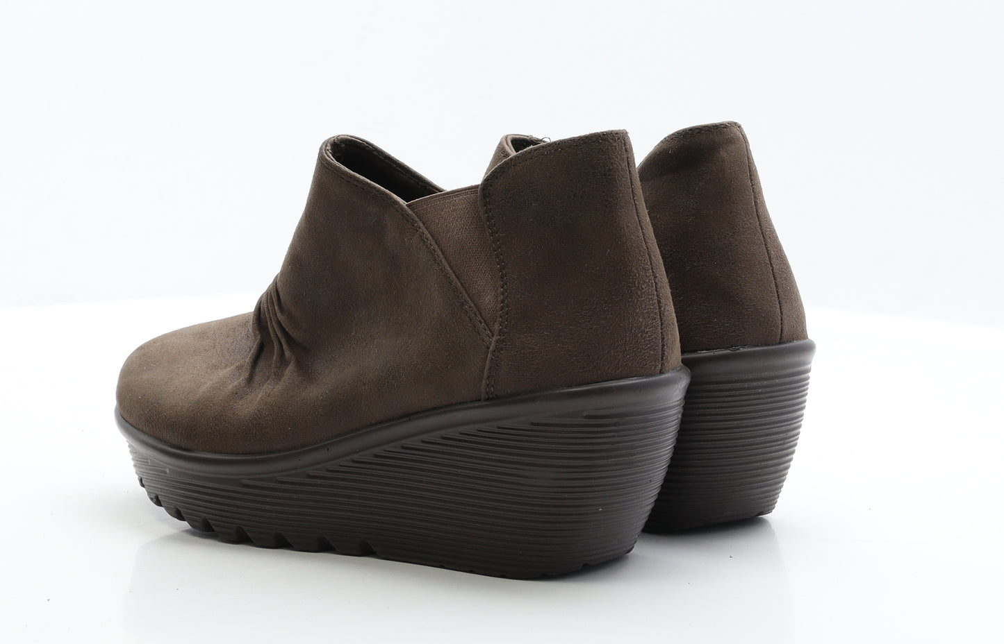 Preworn Womens Brown  Faux Suede Bootie Boot UK 7 EUR 40