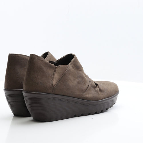 Preworn Womens Brown  Faux Suede Bootie Boot UK 7 EUR 40