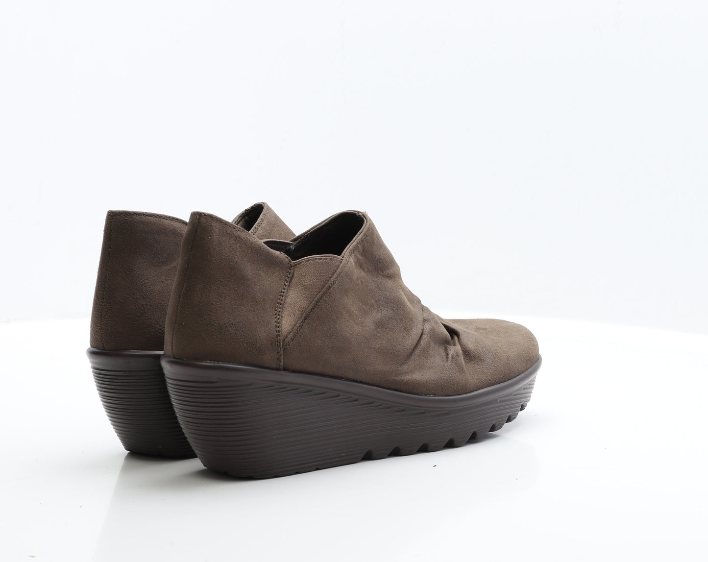 Preworn Womens Brown  Faux Suede Bootie Boot UK 7 EUR 40