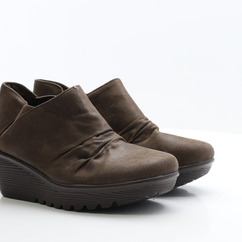 Preworn Womens Brown  Faux Suede Bootie Boot UK 7 EUR 40