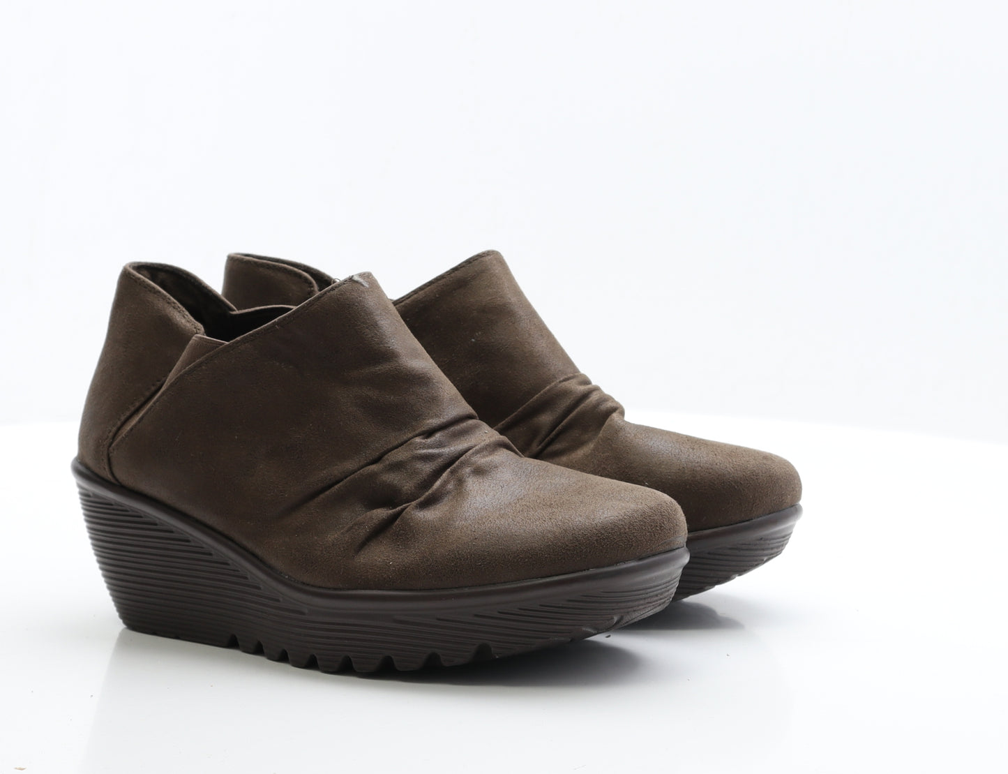 Preworn Womens Brown  Faux Suede Bootie Boot UK 7 EUR 40