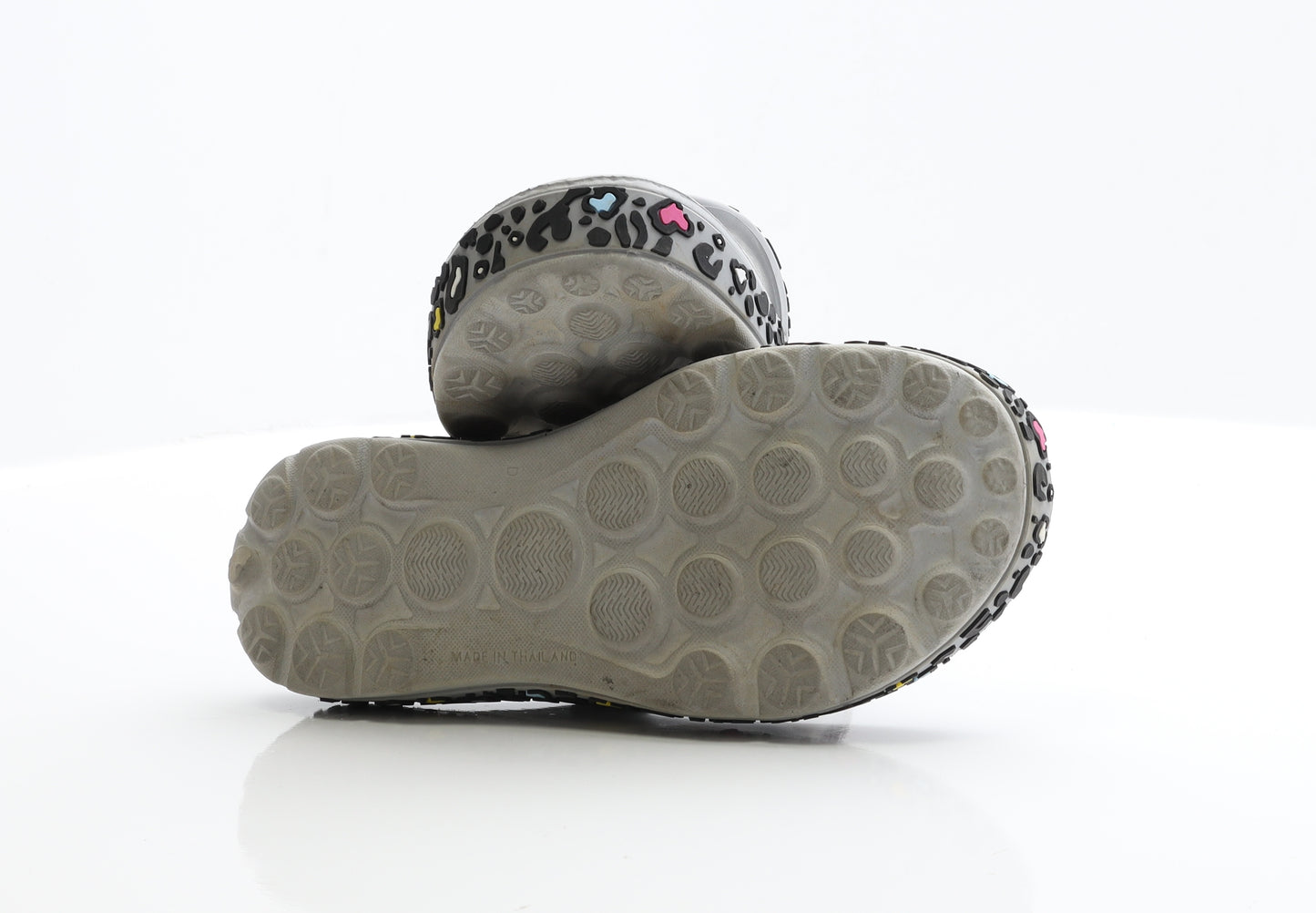 Adda Womens Grey Geometric Rubber Thong Flat UK 6 39