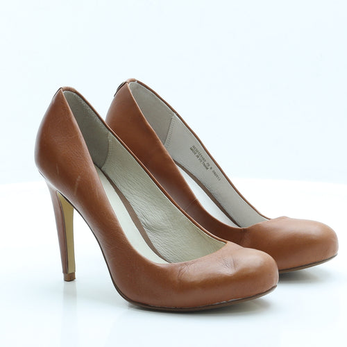 Faith Womens Brown  Faux Leather Court Heel 6