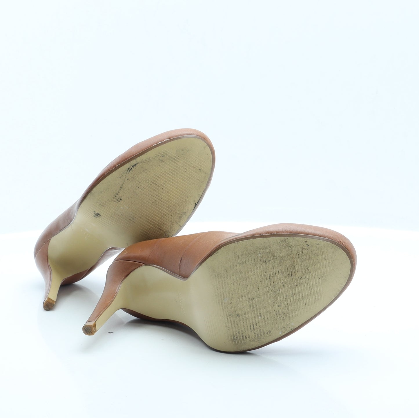 Faith Womens Brown  Faux Leather Court Heel 6