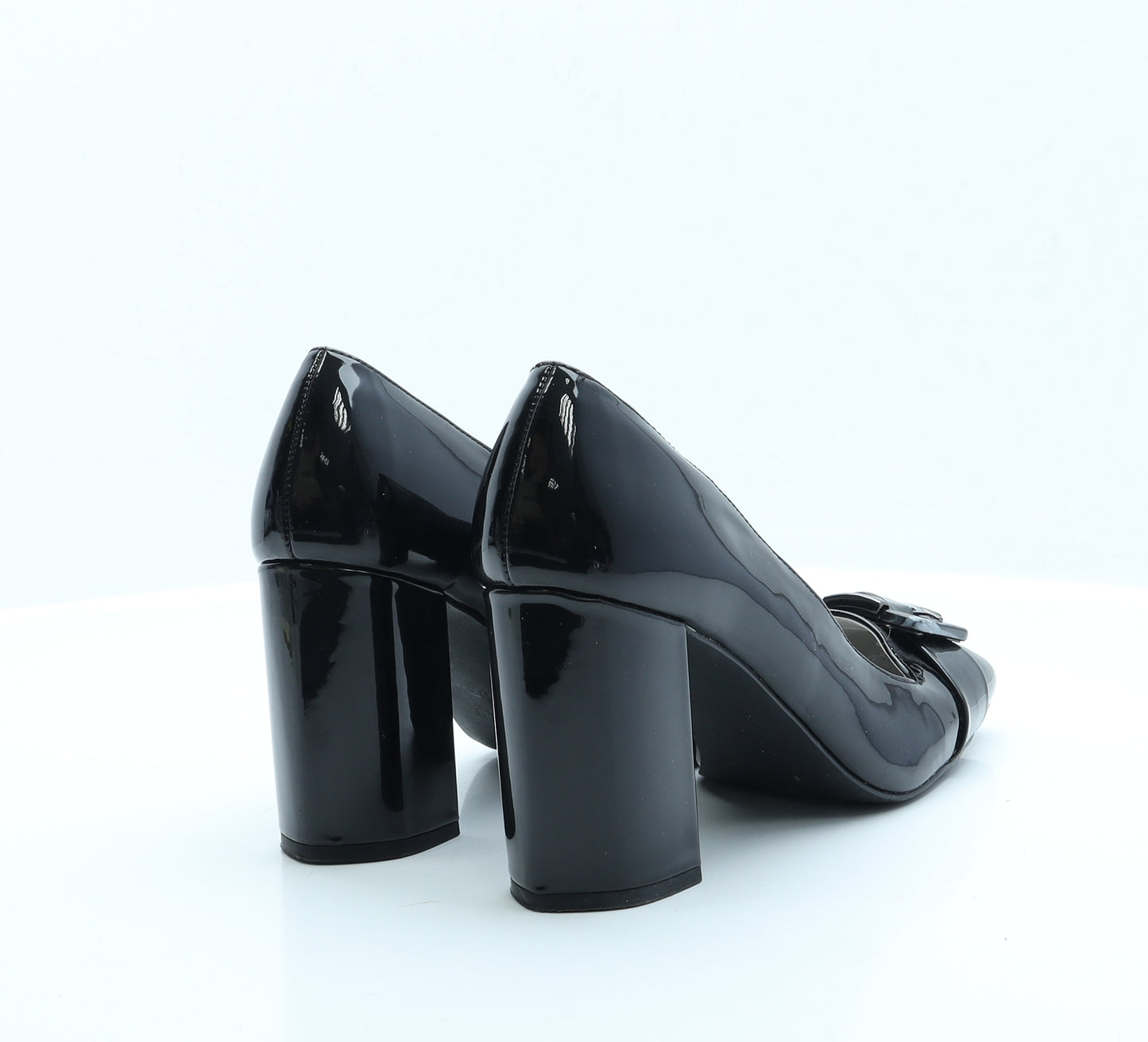 NEXT Womens Black  Vinyl Court Heel 8 EUR 42