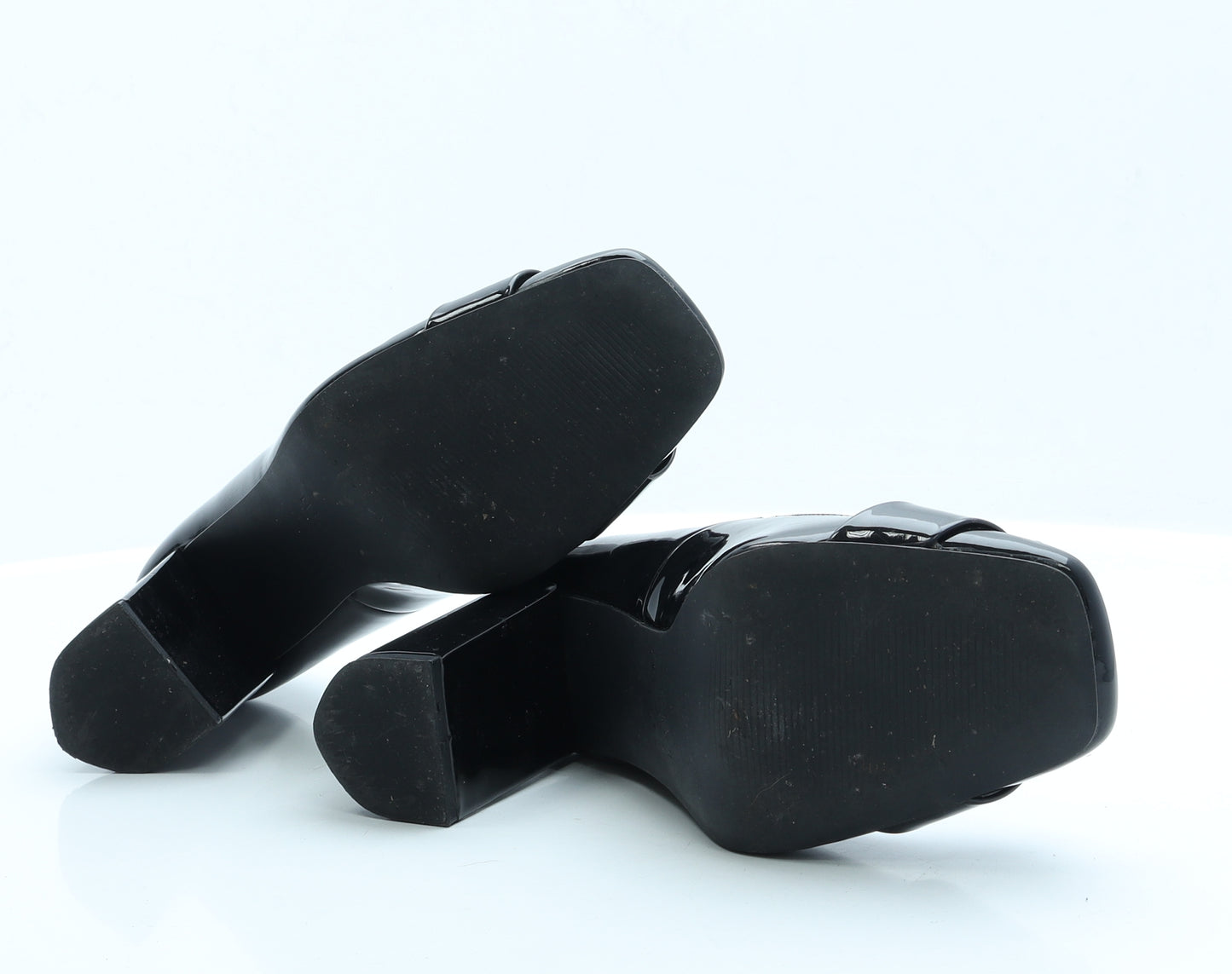 NEXT Womens Black  Vinyl Court Heel 8 EUR 42