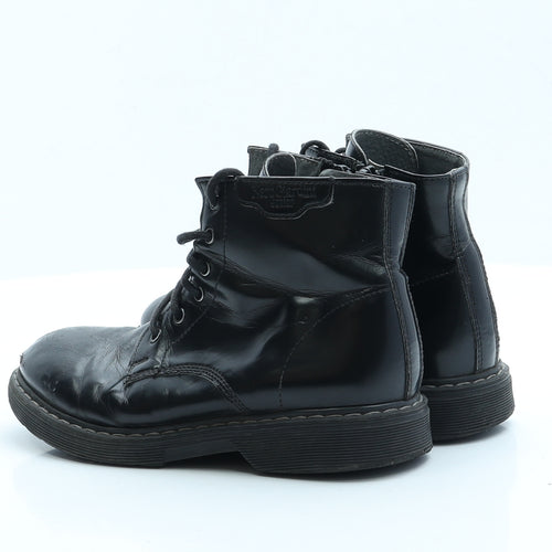 NeroGiardini Boys Black  Faux Leather Combat Boot 3