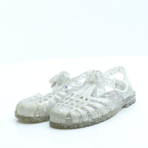 George Girls Silver  Rubber Fisherman Sandal 11