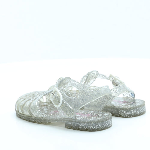 George Girls Silver  Rubber Fisherman Sandal 11