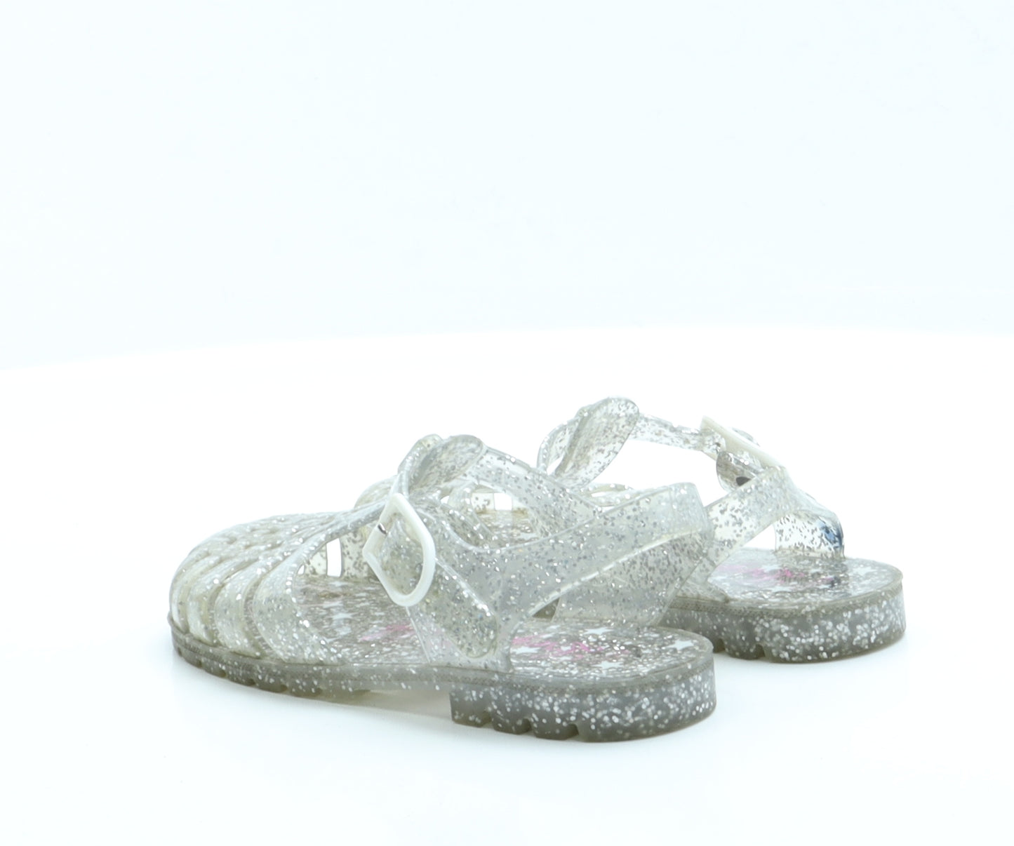 George Girls Silver  Rubber Fisherman Sandal 11