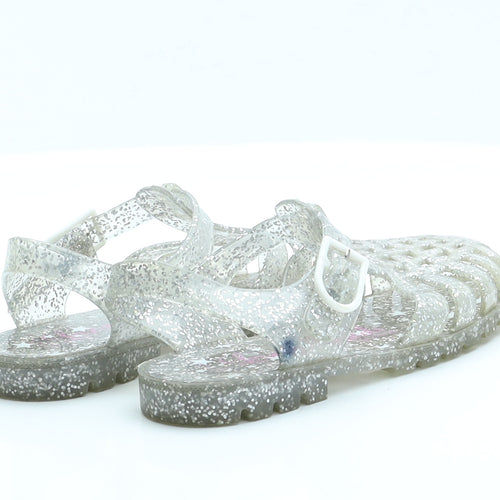 George Girls Silver  Rubber Fisherman Sandal 11