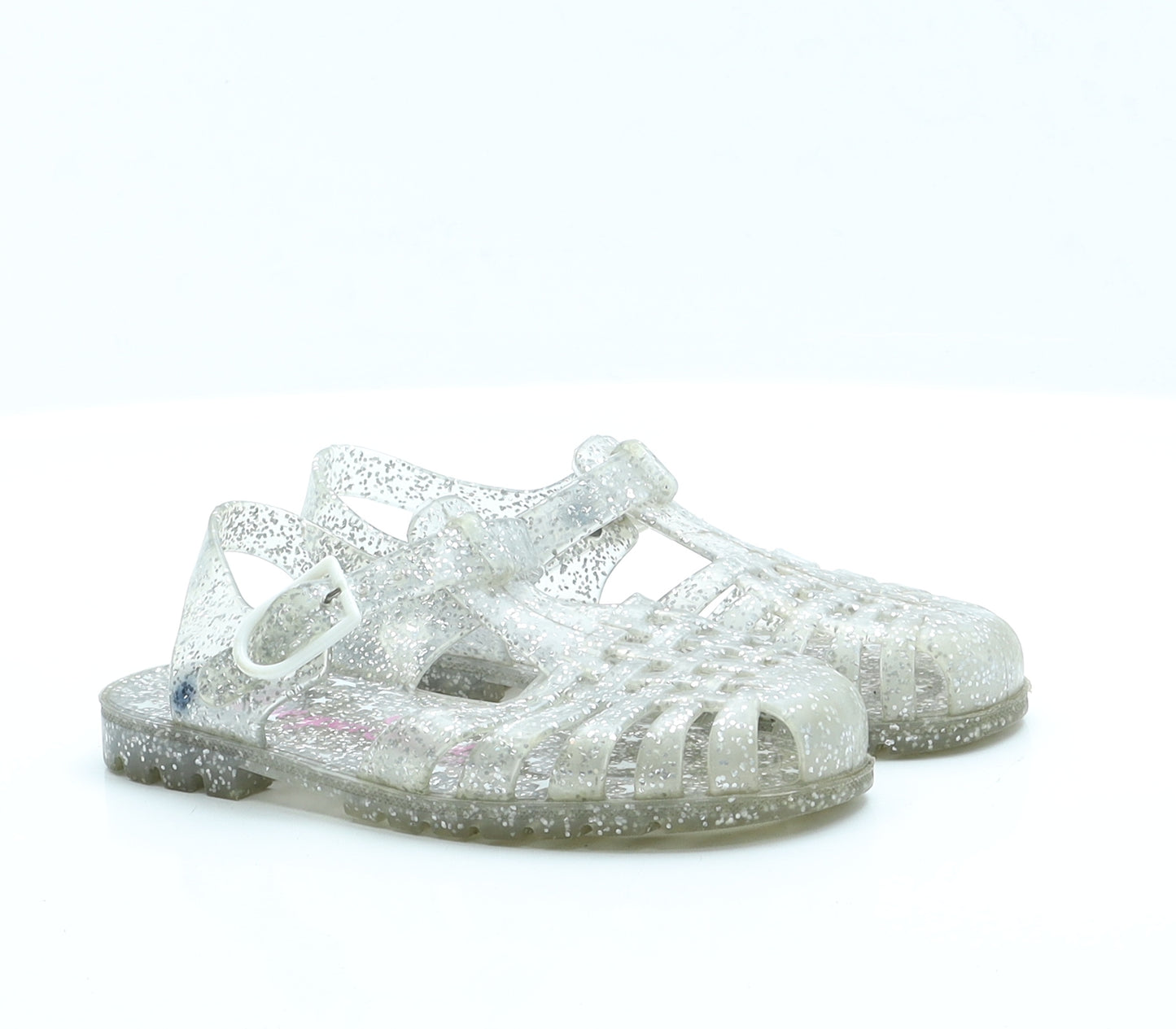 George Girls Silver  Rubber Fisherman Sandal 11