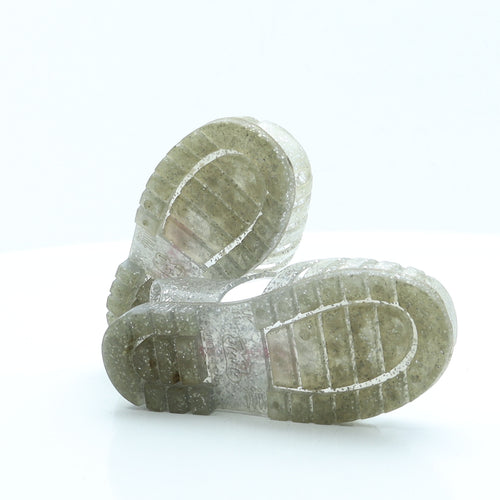 George Girls Silver  Rubber Fisherman Sandal 11