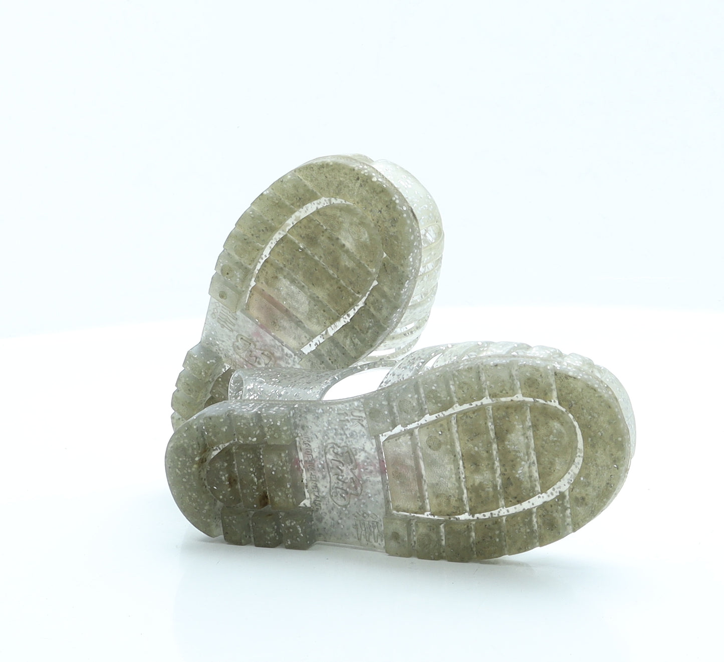 George Girls Silver  Rubber Fisherman Sandal 11