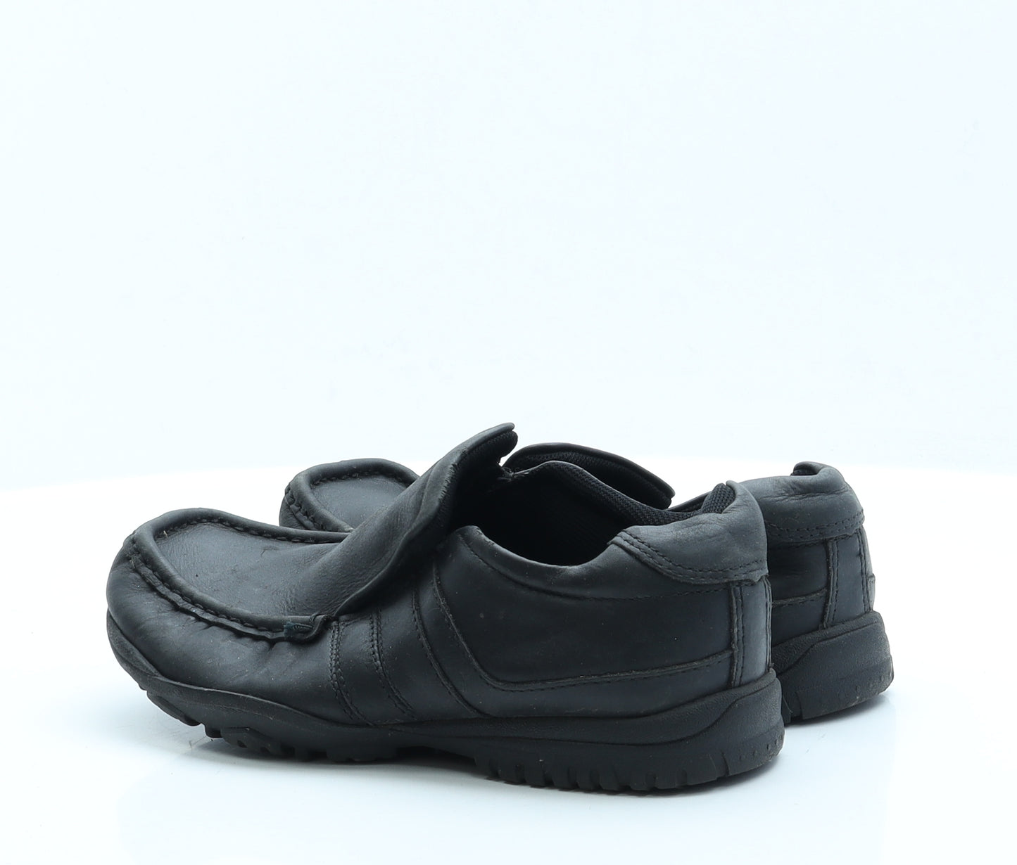 George Boys Black  Leather Loafer Casual 3