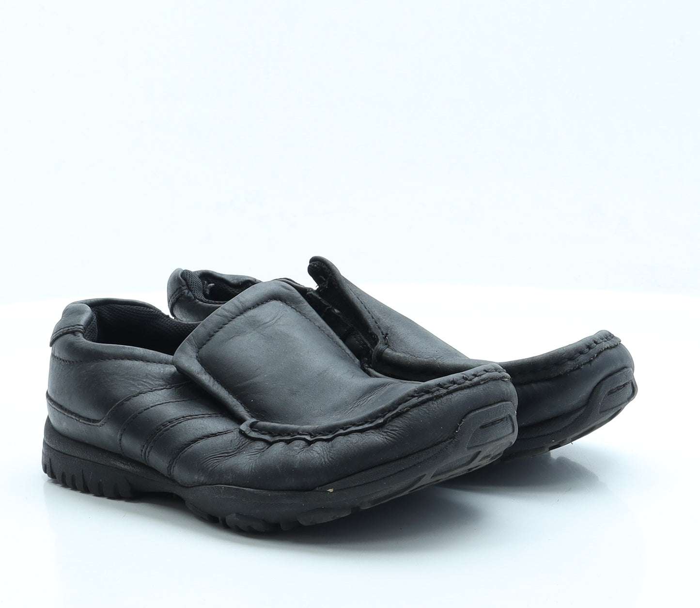 George Boys Black  Leather Loafer Casual 3