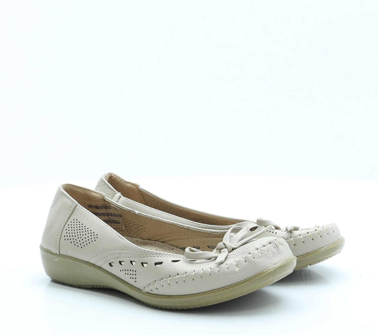 Softlites Womens Beige  Faux Leather Ballet Casual 3 36