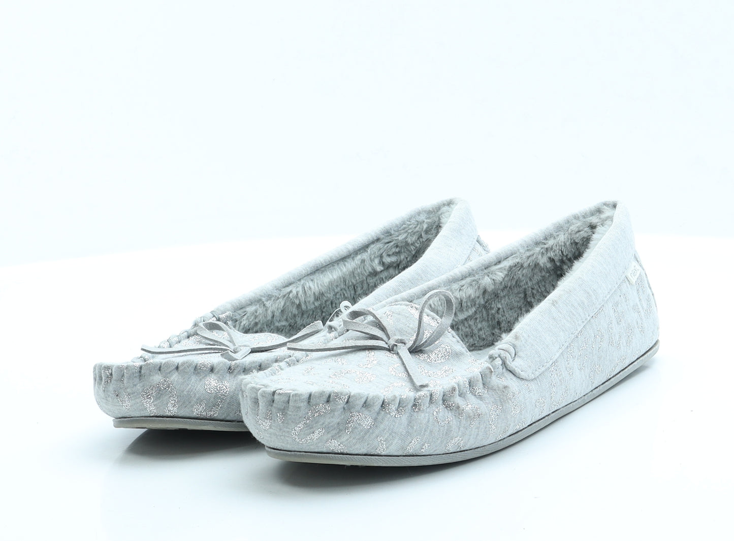 NEXT Womens Grey Animal Print Polyester Slip On Slipper 6