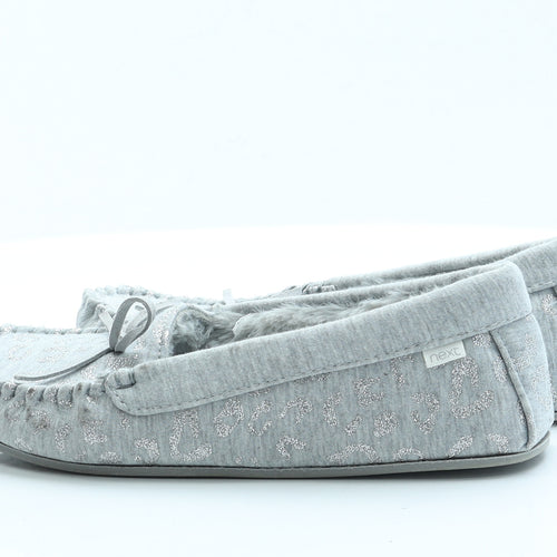 NEXT Womens Grey Animal Print Polyester Slip On Slipper 6