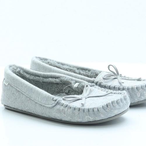 NEXT Womens Grey Animal Print Polyester Slip On Slipper 6